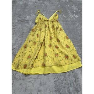 Twentyone‎ Sundress Dress Women's Size Small Yellow Floral Spaghetti Straps EUC